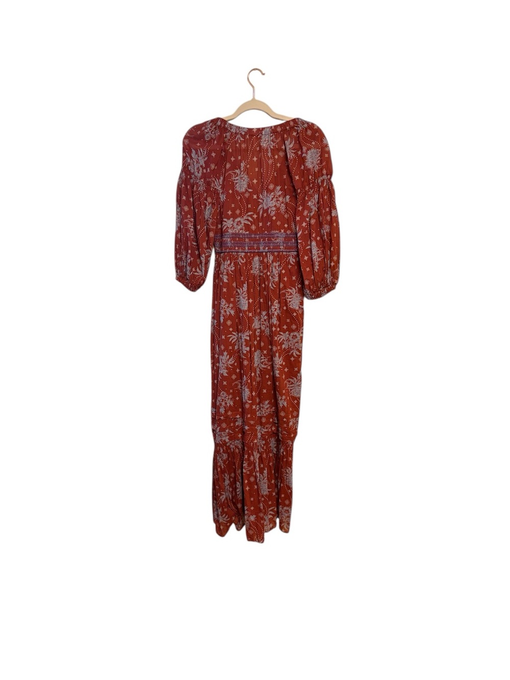 Free People Golden Hour Maxi Dress In Wine Combo Size XS - Picture 5 of 7